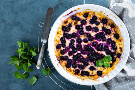 Cottage Cheese and Oat Casserole with Blueberries